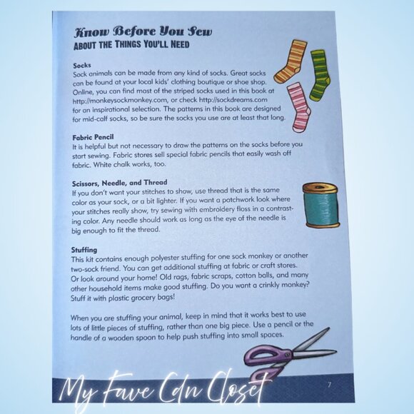 ***NEW***How to Make a Sock Monkey Book (9 animal designs) + 14 prs of Socks - Picture 5 of 10